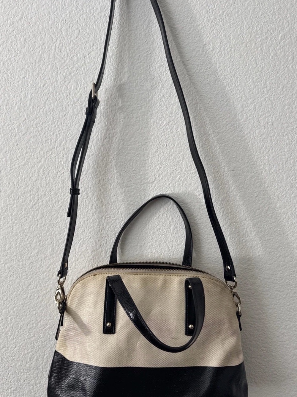 Kate Spade Cream & Black Satchel Crossbody Bag - Picture 4 of 11